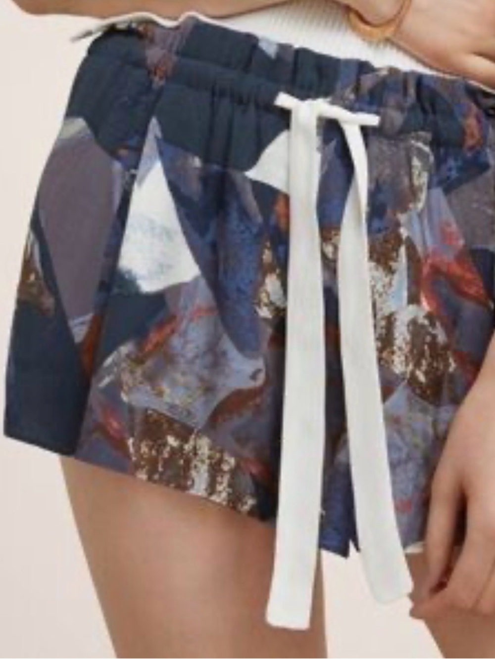 Wilfred Abstract Blue Multi Drawstring Shorts